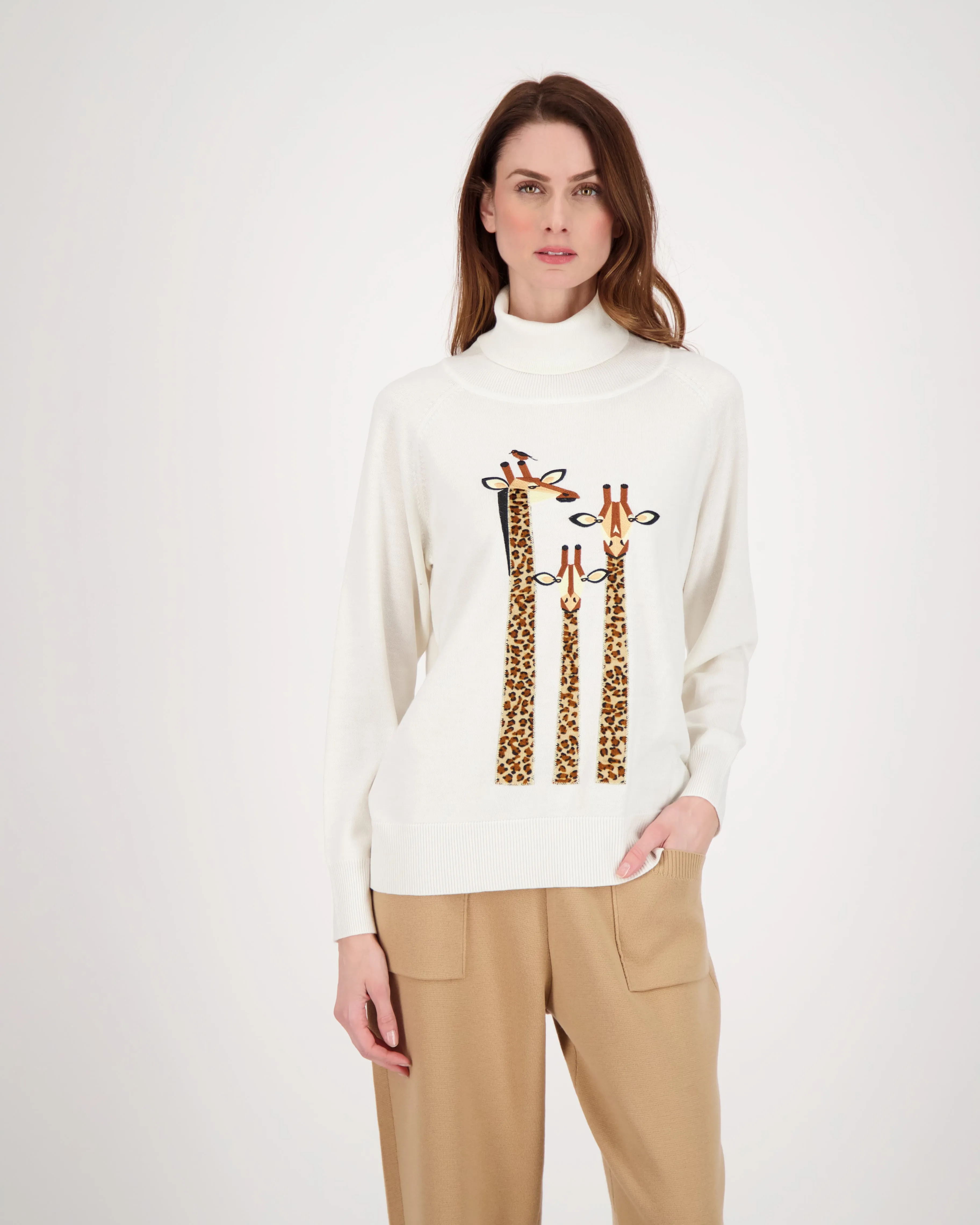 Giraffe Trio Turtle Neck Sweater
