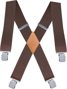 Heavy Duty Mens Suspenders.X-Shaped 2?? Wide Strong Clips Suspenders For Men Women.