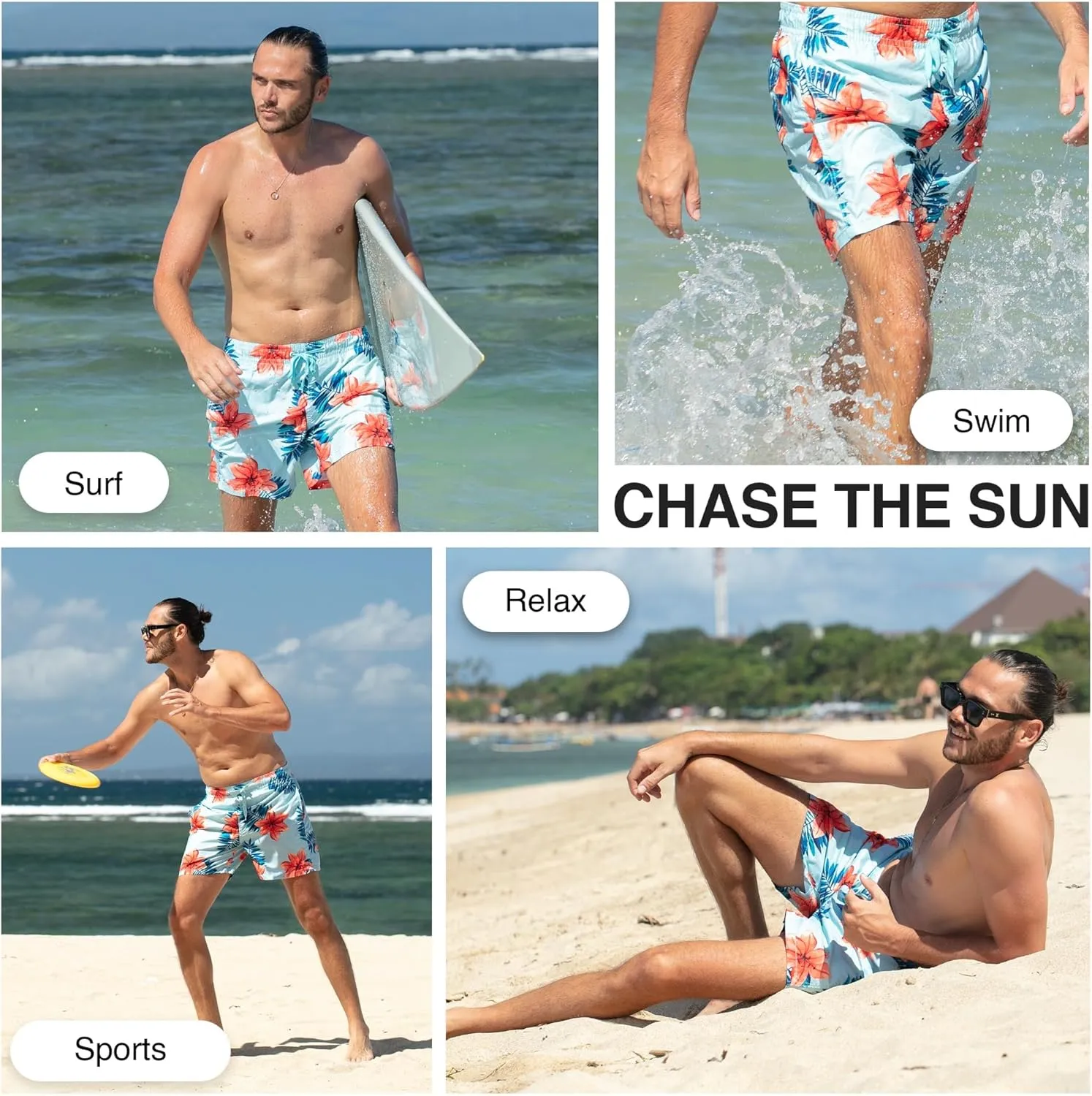 Kanu Surf Men's Monaco Swim Trunks (Regular & Extended Sizes)