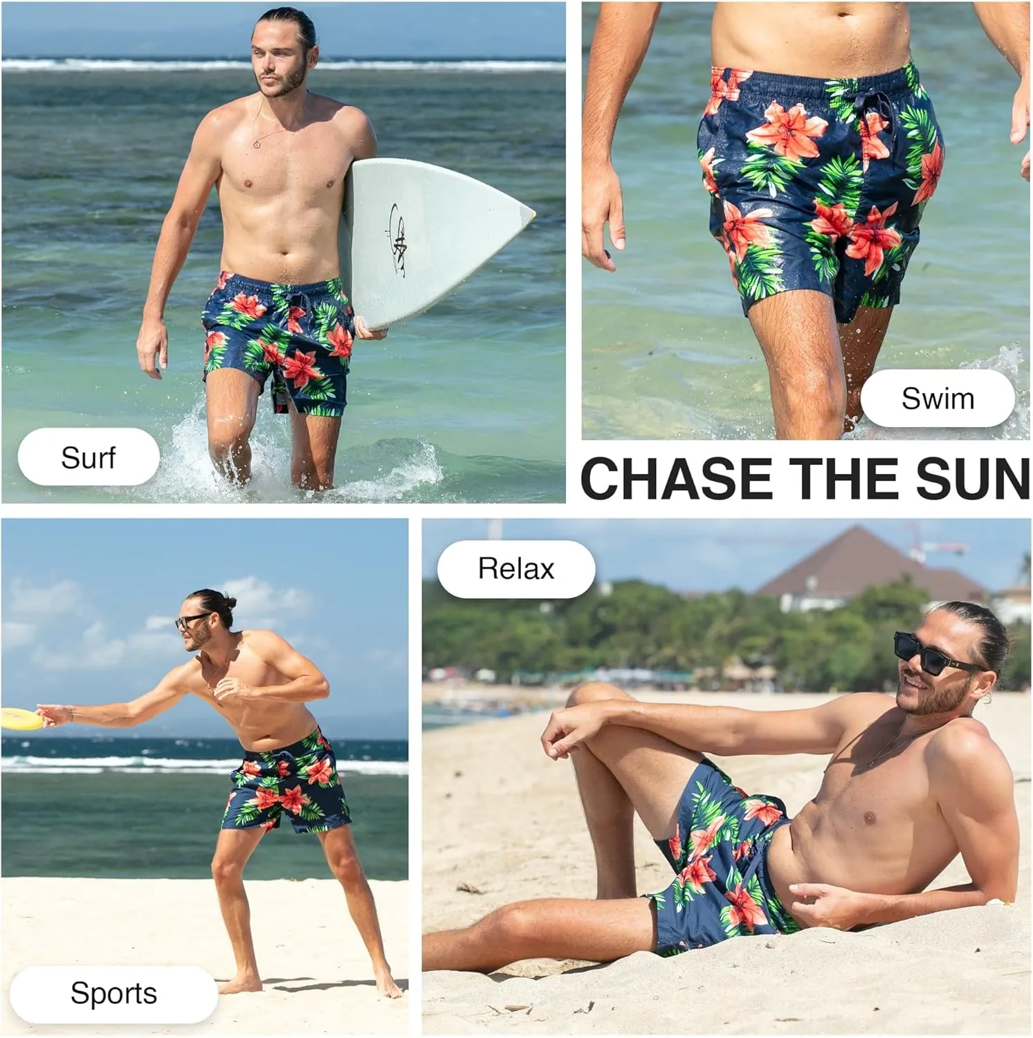 Kanu Surf Men's Monaco Swim Trunks (Regular & Extended Sizes)