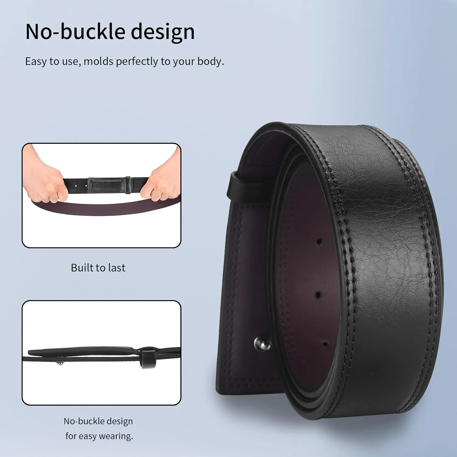 Mechanic Belts for Men No Scratch Buckleless Belt-Belts That Don T Dig into Belly