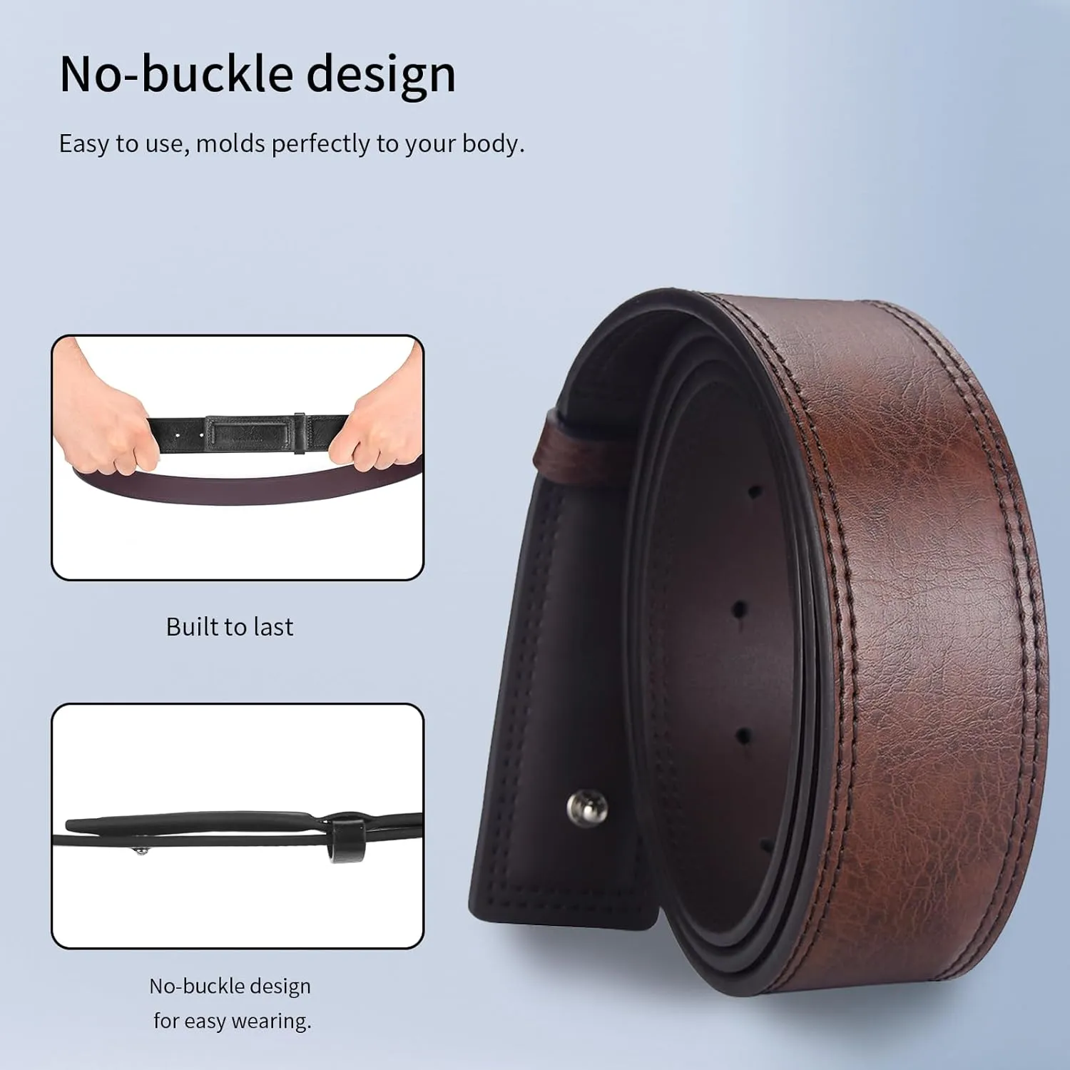 Mechanic Belts for Men No Scratch Buckleless Belt-Belts That Don T Dig into Belly