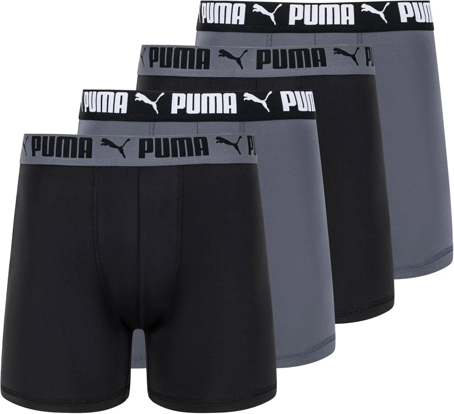 PUMA Men's 4 Pack Active Stretch Boxer Briefs