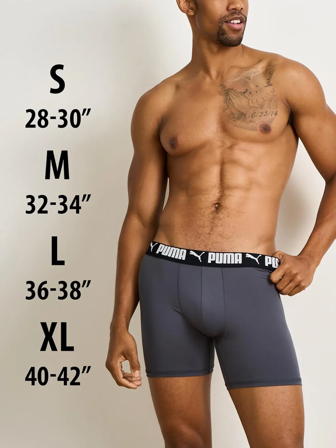 PUMA Men's 4 Pack Active Stretch Boxer Briefs
