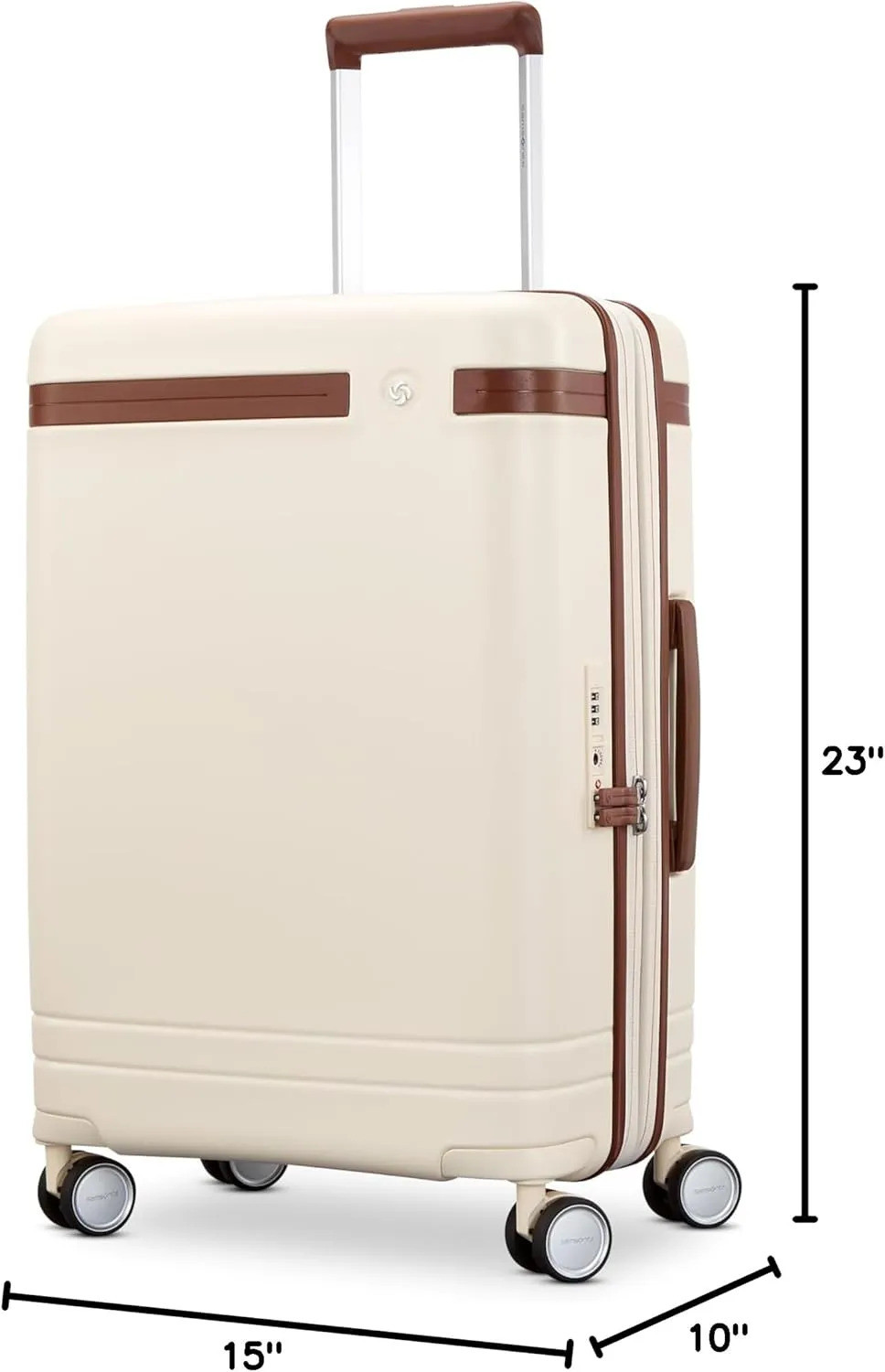 Virtuosa Hardside 21 Inch Carry On Luggage - Airline Approved with 360?? Spinner Wheels, RightHeight? Adjustable Handle - Zippered WetPak? - TSA Lock - Expandable Light Polycarbonate Shell - Off White